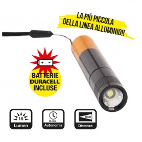 TORCIA PILA LED IN ALLUMINIO CAMPEGGIO CASA LAVORO BATTERY OMAGGIO CFG EL039 CFG - 1